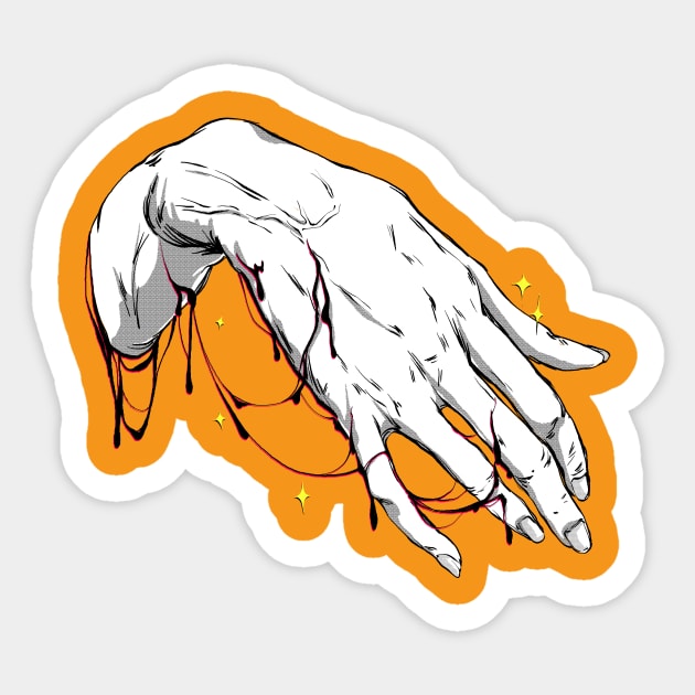 blood hand Sticker by Lapulio